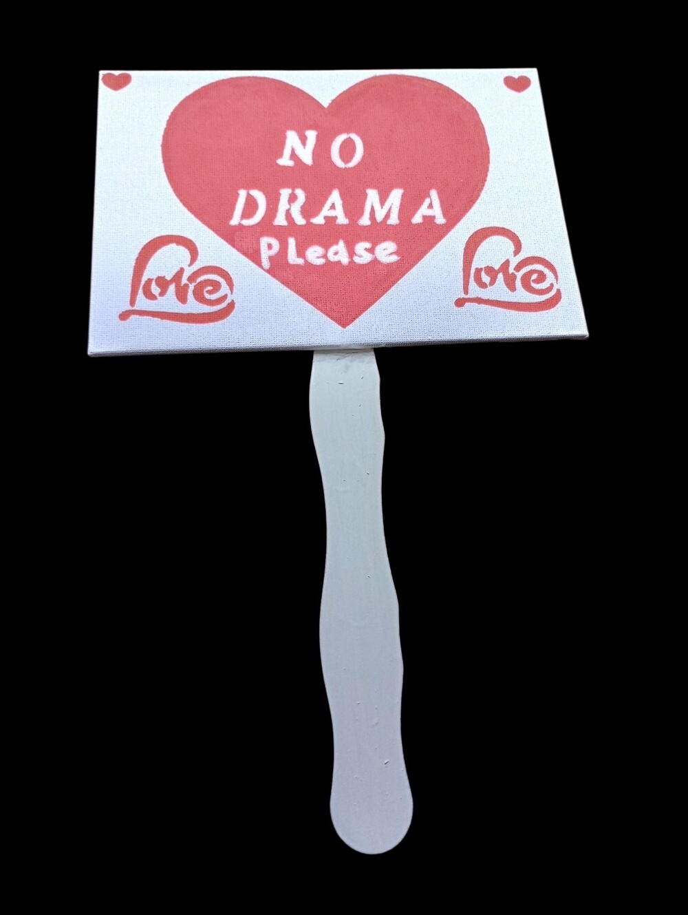 "No Drama Please" 5X7 Homemade Canvas Sign - Picture 2 of 2